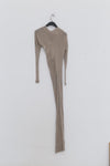 Marc le bihan shoulder lace long -sleeved dress 2864 Pearl Grey pearl gray